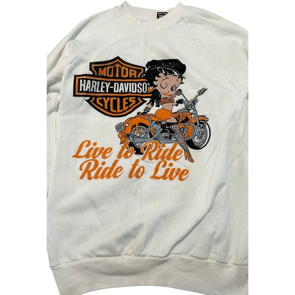 Betty Boop X Harley Davison 90’s Screen Stars Crewneck - Picture 2 of 3